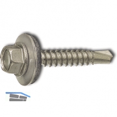 DIN7504K 5.5x 25 Edelstahl A2 Sechskantbohrschraube mit Scheibe  16 mm