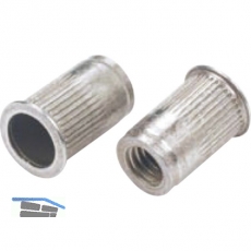 Blindnietmutter Senkkopf gerndelt Rundschaft offen M 4x11.5 Aluminium