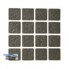 Filzgleiter quadrat, 22x22,Materialstrke 3 mm, selbstklebend, braun, Inhalt 16