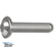 ISO7380-2 M 4x 8 Edelstahl A2 Linsenschraube mit Flansch und Innensechskant