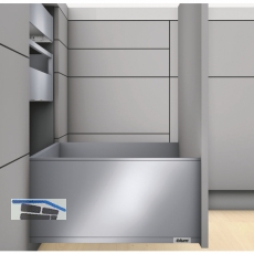 BLUM LEGRABOX pure SET H F, TIP-ON, 40kg, NL 550, INOX
