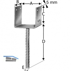 SIMPSON Sttzenfuss PPD 100/70G feuerverzinkt mit Zulassung