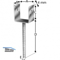 SIMPSON Sttzenfuss PPU 80/60G feuerverzinkt