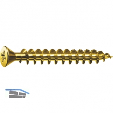 SPAX kleiner Senkkopf 3.0x 12 Vollgewinde Pozidriv 1 Kopf  5mm verzinkt-gelb