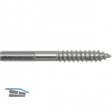 Stockschraube 6x150 Torx verzinkt mit Schlsselflche