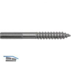 Stockschraube 8X180 Edelstahl A2 ohne Schlsselflche