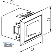 Wippschalter Eckig, schwarz ein/aus mit Prgung, 2000mm mit Ministecker