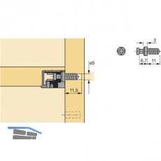 HETTICH VB 35/36 Einschraubdbel+Direktgewinde, Bohr 5, Spannma 6.7