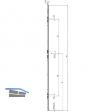 Schlieleiste B298 \&quote;Q\&quote; zu AS 2600 Syst. 13mm, rechts,verzinkt silber