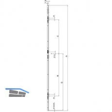 Schlieleiste B298 \Q\ zu AS 2600 Syst. 13mm, links,verzinkt silber