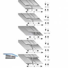 Gleitabschlussprofil H Alu silber eloxiert 8/2700 mm