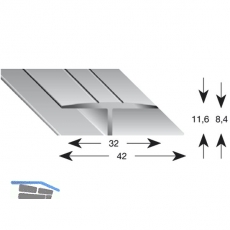 Gleitabschlussprofil H Alu silber eloxiert 8/2700 mm