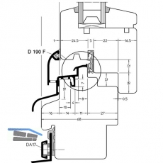 Dichtungsprofil D190 F zu Spree, auf Ma geschnitten, Kunststoff schwarz