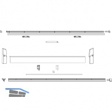 MACO SKB-S/SE/Z/PAS Profil-Set Gr.1, FFB 620-900 mm, L=1930 mm, silber