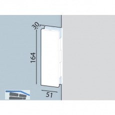 Gegenkasten GK 50 fr Mittel und Eckschloss, Edelstahl 03.220