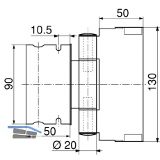 Haustrband Easy 3D m. Stiftsicherung, Aluminium verchromt matt eloxiert