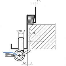 Trband VN 3749/M10 x 1, f. stumpfe Tren, Bandh. 95 mm, Stahl vernickelt matt