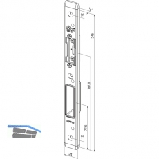 Schlieblech zu KFV AS 3500 \Q\ f. Falle u. Riegel, 245x24x6, links, Edelstahl