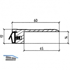Anschlag- Bodenschiene mit Dichtung, 930 mm, Aluminium/Dichtung beige
