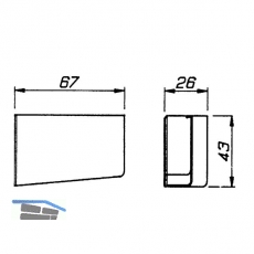 CAMAR Abdeckkappen fr Modell 806, links, 43x26x87, Kunststoff wei