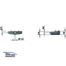Adapter Kraby fr Alurahmenprofil schmal, FE silberfarbig