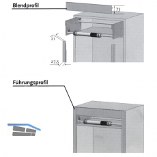 Smart Case Beschlag-Kassettenmodul, KB 900 mm, Aluminium Edelstahl Effekt