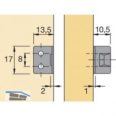 HETTICH PRESTIGE 2000 Anschlagwinkel, zum Anschrauben, 72684