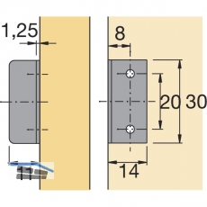 HETTICH PRESTIGE 2000 Anschlagwinkel Typ 3011, Zubehr, 30125