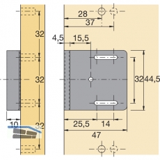 HETTICH PRESTIGE 2000 Anschlagwinkel Typ 4516, Zubehr, 79788