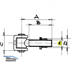 Anschweiband zweidimensional verstellbar, Stahl blank/verzinkt M 20