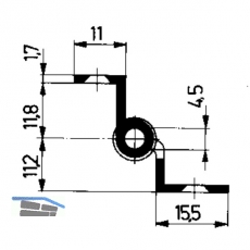 Stil-Mbelband Krpfung D, rechts, 50x33 mm, Messing poliert