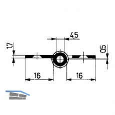 Stil-Mbelband gerade, links, 50x40mm, Messing brniert