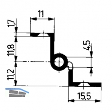 Mbelband Krpfung D, rechts, 50x33 mm, Messing poliert