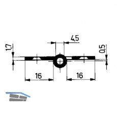 Mbelband gerade - ohne Zwischenring links, 50x40 mm, Messing poliert