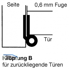 Mbelband Krpfung B, links, 50x40 mm, Messing brniert