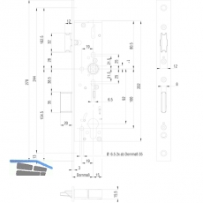 Fluchttrschloss 1820,Flachstulp,1-flg. Funk.B/EN179/1125,DM 40,univer.Edelstahl