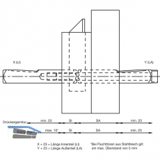 Drckerstift geteilt 78430, LI 35 x LA 70 mm, VK 9 mm, Stahl verzinkt