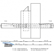 Drckerstift geteilt 78430, LI 60 x LA 65 mm, VK 9 mm, Stahl verzinkt