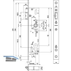 Fluchttrschloss 1916 1-flg. selbstverriegelnd,universal, eckig,DM 40,Edelstahl