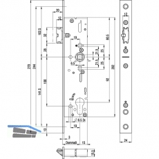 Fluchttrschloss 1916 1-flg. selbstverriegelnd,universal, eckig,DM 45,Edelstahl