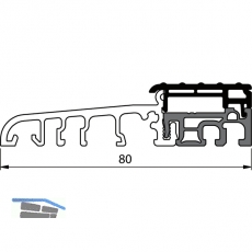 Balkontrschwelle Eifel TB-80, 6000 mm, silber eloxiert/grau