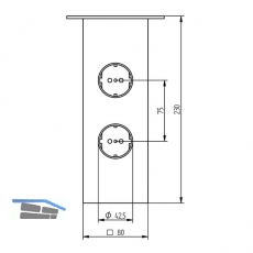 Barkonsole Jumbo \&quote;Power Station\&quote;, Hhe 170 mm, Aluminium Edelstahl Effekt