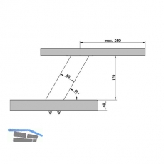 Barkonsole Korfu schrg, Hhe 170 mm, Edelstahl gebrstet