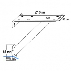 Barkonsole RAK schrg  30 mm, Hhe 220 mm, Tiefe 210 mm, Stahl alufarbig