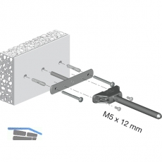 Befestigungsplatte Triade Mini, Bohrtiefe 60 mm, Zinkdruckguss