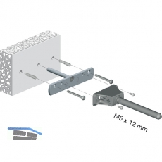 Befestigungsplatte Triade Maxi/XXL, Bohrtiefe 60 mm, Zinkdruckguss
