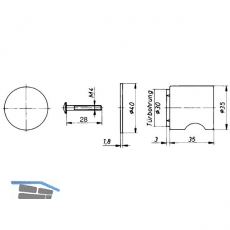 HEKNA ERGO-LINE SYSTEM 30 Mbelknopf Metall ohne Funktion, Zamak matt