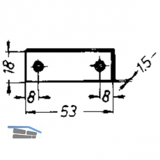 Blindplattl fr Einlegstange, 18 x 53 mm, Stahl verzinkt