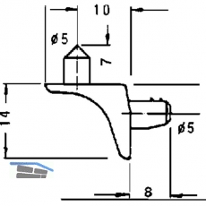 Steckbodentrger FIX 2, Fixierzapfen, Bohr  5 mm, Zink vernickelt, VPE 100 ST