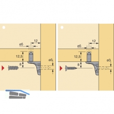 HETTICH SEKURA 7 Bodentrge zum Anschrauben, Bohr  5 mm, vern.